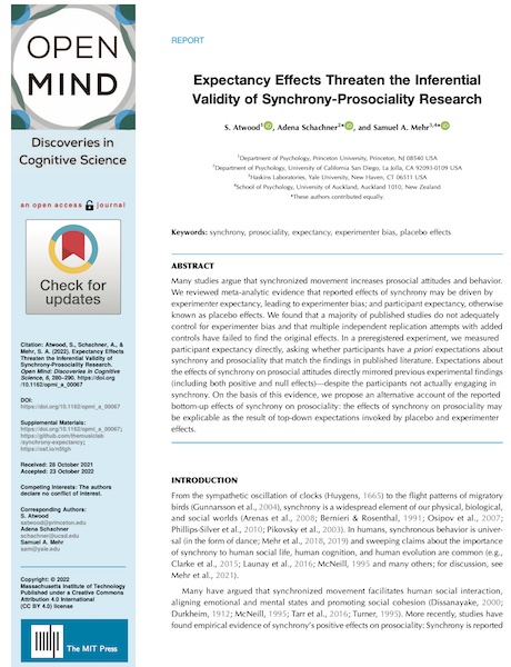 Expectancy effects threaten the inferential validity of synchrony-prosociality research